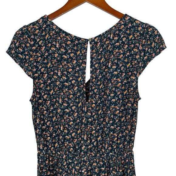 American Eagle Romper Black Floral Short Sleeve Women's M - Picture 9 of 11